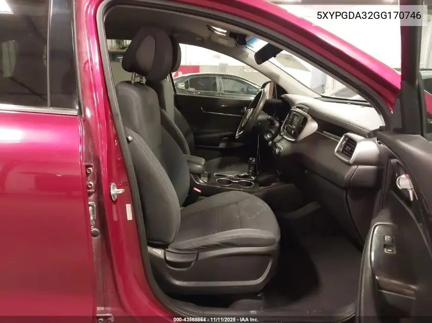 5XYPGDA32GG170746 2016 Kia Sorento 2.4L Lx