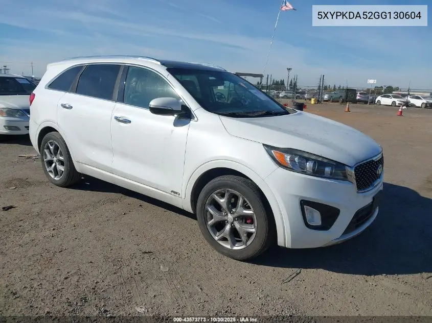 5XYPKDA52GG130604 2016 Kia Sorento 3.3L Sx