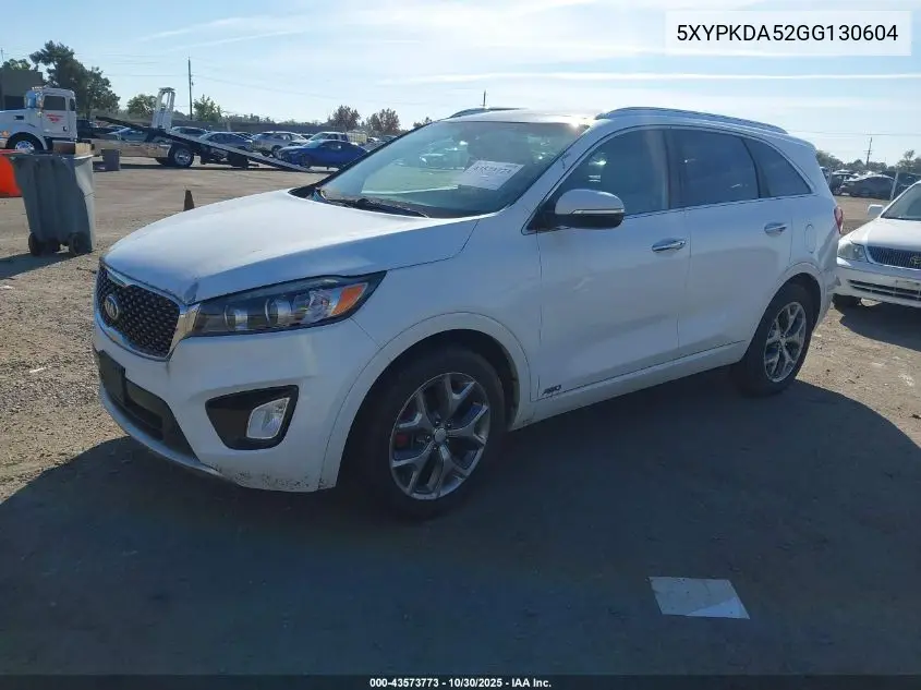 5XYPKDA52GG130604 2016 Kia Sorento 3.3L Sx