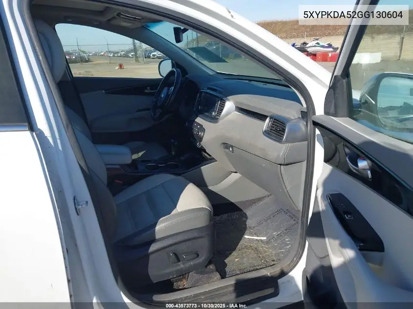 5XYPKDA52GG130604 2016 Kia Sorento 3.3L Sx