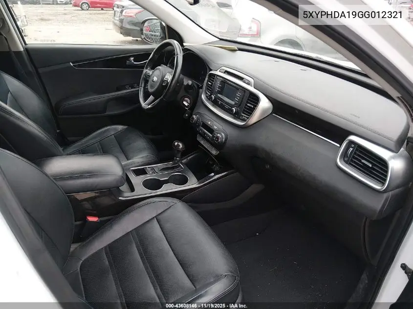 5XYPHDA19GG012321 2016 Kia Sorento 2.0T Ex
