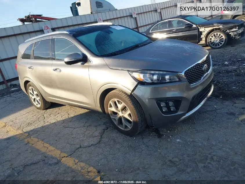 5XYPKDA17GG126397 2016 Kia Sorento 2.0T Sxl
