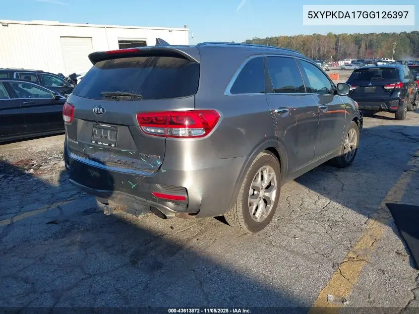 5XYPKDA17GG126397 2016 Kia Sorento 2.0T Sxl