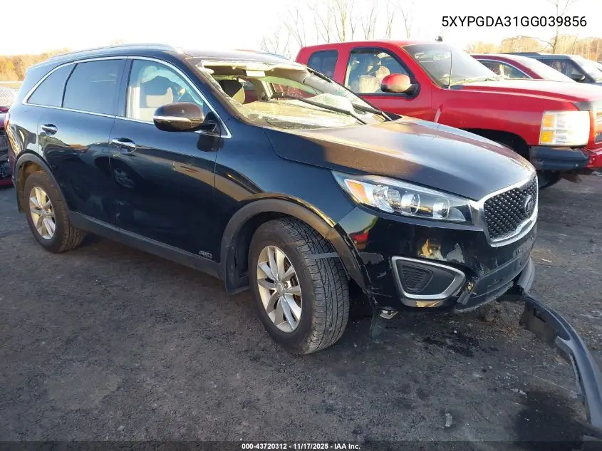 5XYPGDA31GG039856 2016 Kia Sorento 2.4L Lx