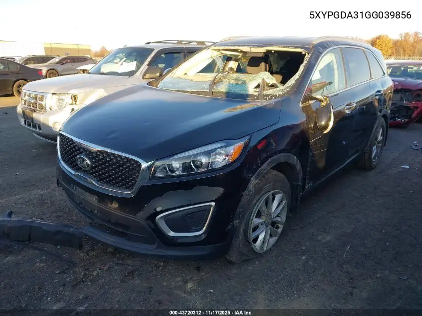 5XYPGDA31GG039856 2016 Kia Sorento 2.4L Lx