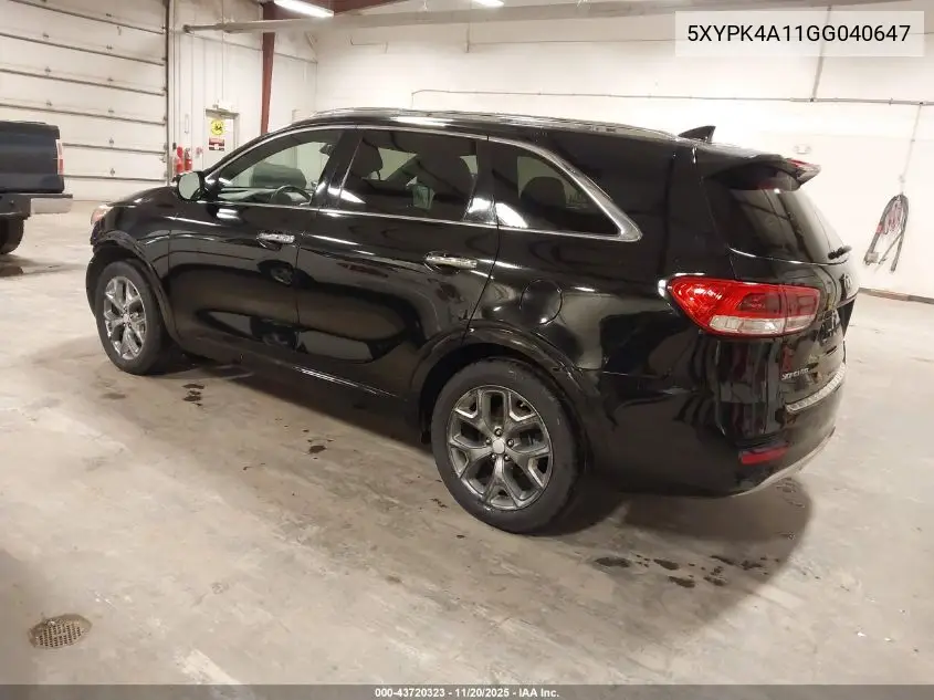 5XYPK4A11GG040647 2016 Kia Sorento 2.0T Sxl