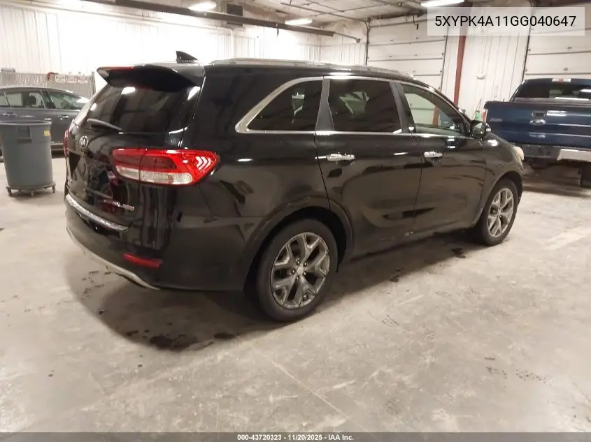 5XYPK4A11GG040647 2016 Kia Sorento 2.0T Sxl