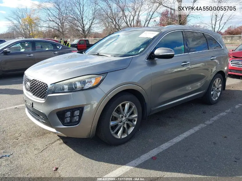 5XYPK4A55GG055705 2016 Kia Sorento 3.3L Sxl