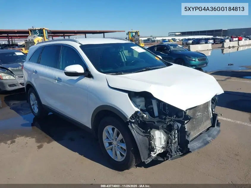 5XYPG4A36GG184813 2016 Kia Sorento 2.4L Lx