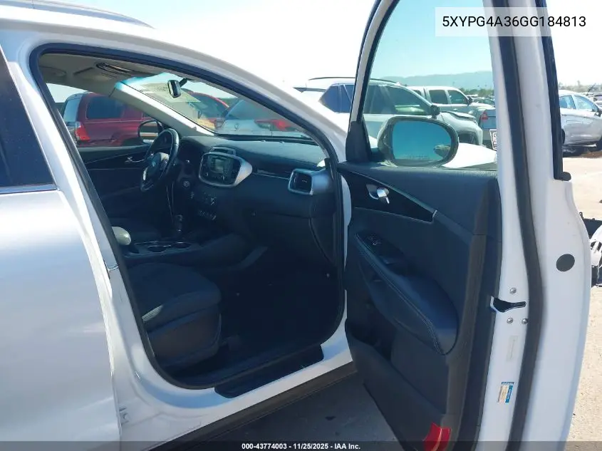 5XYPG4A36GG184813 2016 Kia Sorento 2.4L Lx