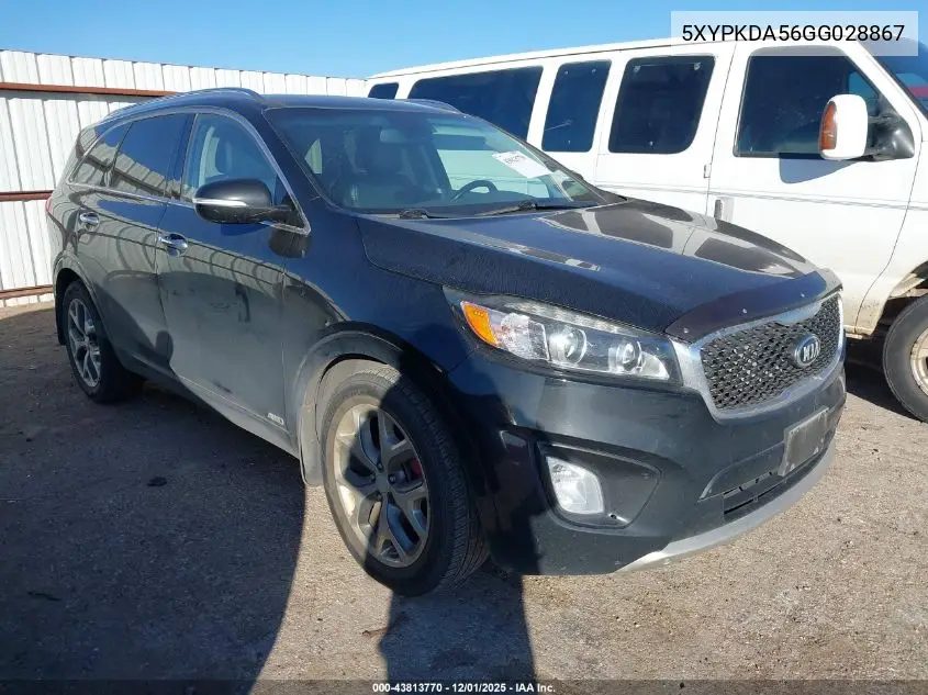 5XYPKDA56GG028867 2016 Kia Sorento 3.3L Sx