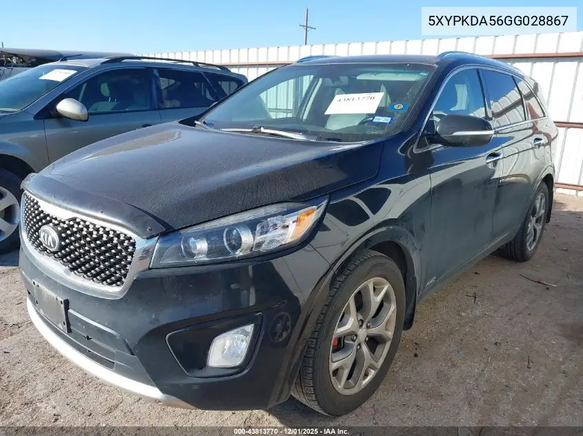 5XYPKDA56GG028867 2016 Kia Sorento 3.3L Sx