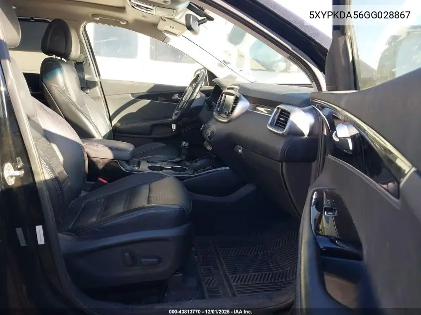 5XYPKDA56GG028867 2016 Kia Sorento 3.3L Sx