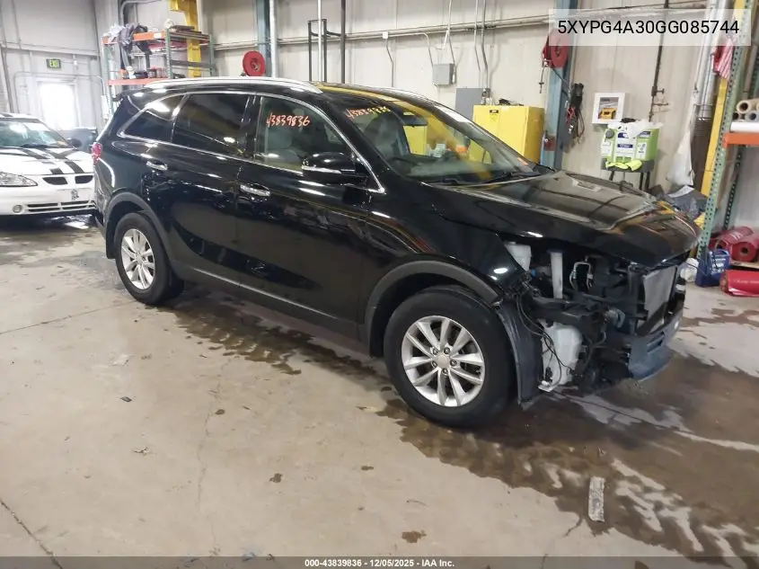 5XYPG4A30GG085744 2016 Kia Sorento 2.4L Lx