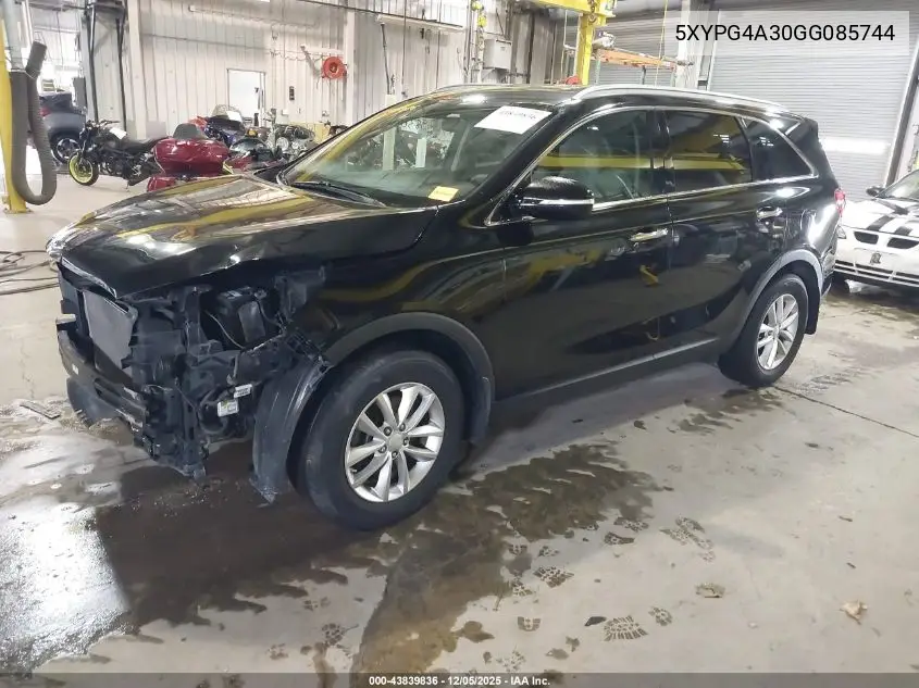 5XYPG4A30GG085744 2016 Kia Sorento 2.4L Lx