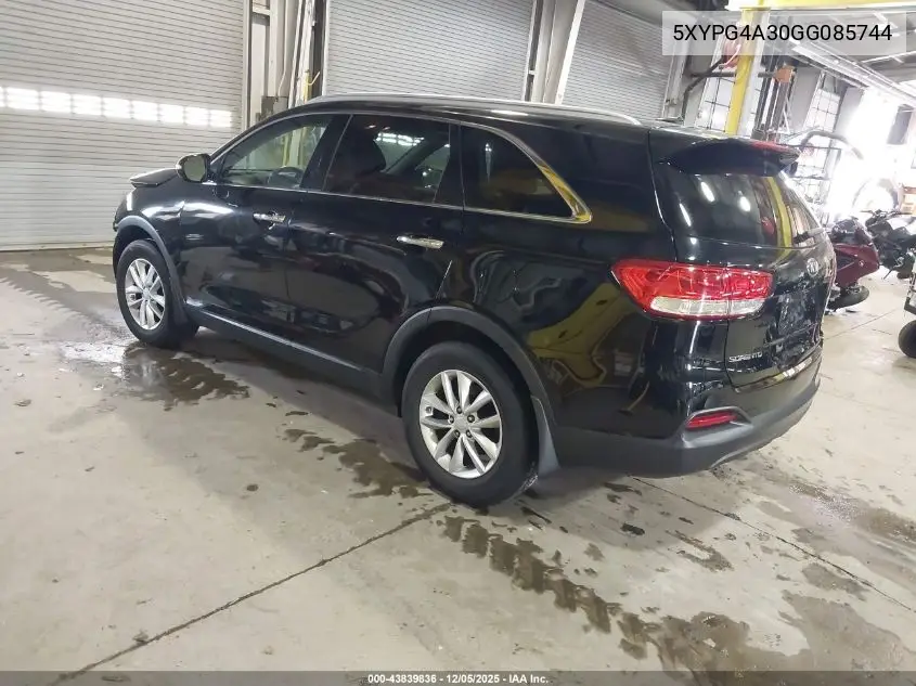 5XYPG4A30GG085744 2016 Kia Sorento 2.4L Lx