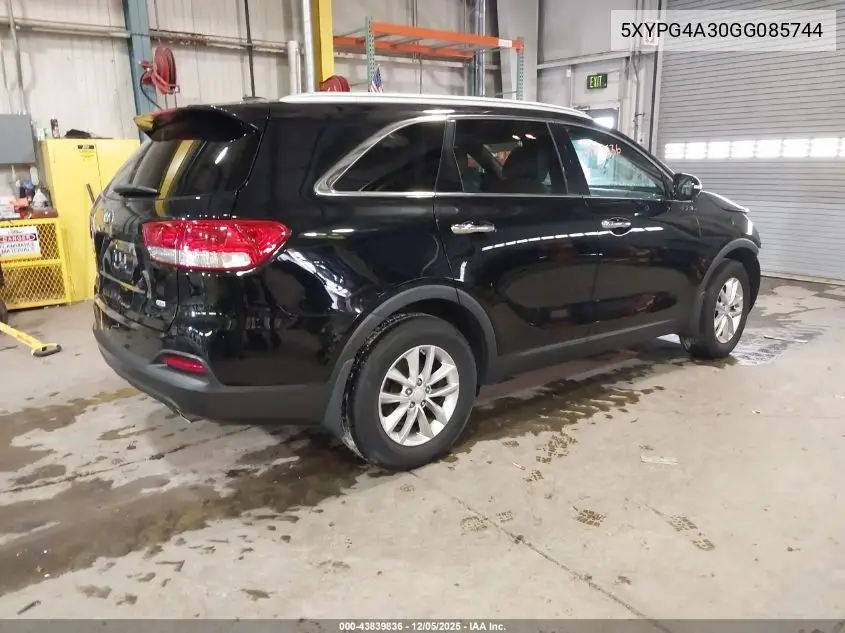 5XYPG4A30GG085744 2016 Kia Sorento 2.4L Lx