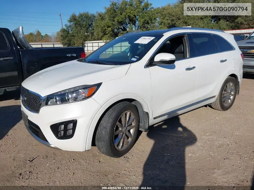5XYPK4A57GG090794 2016 Kia Sorento 3.3L Sxl