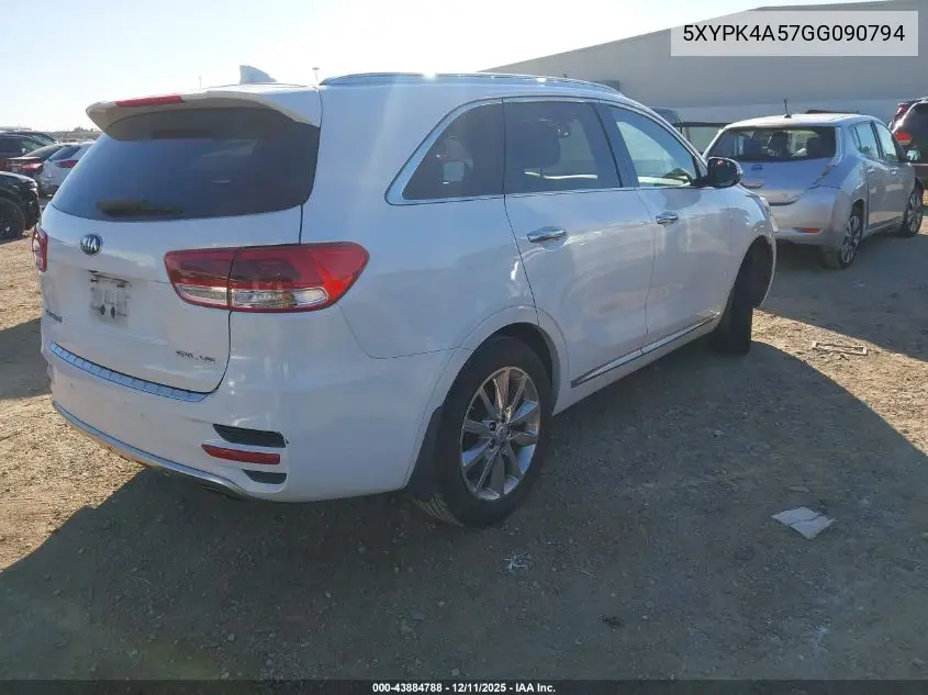 5XYPK4A57GG090794 2016 Kia Sorento 3.3L Sxl