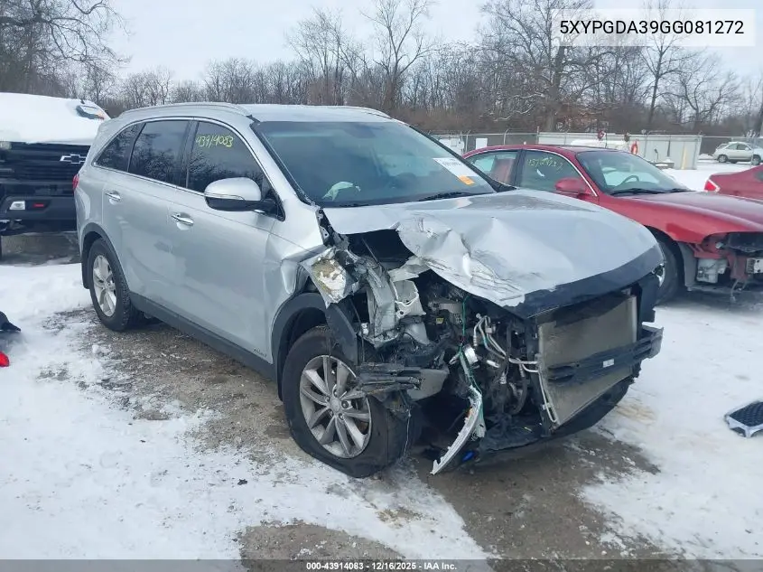 5XYPGDA39GG081272 2016 Kia Sorento 2.4L Lx
