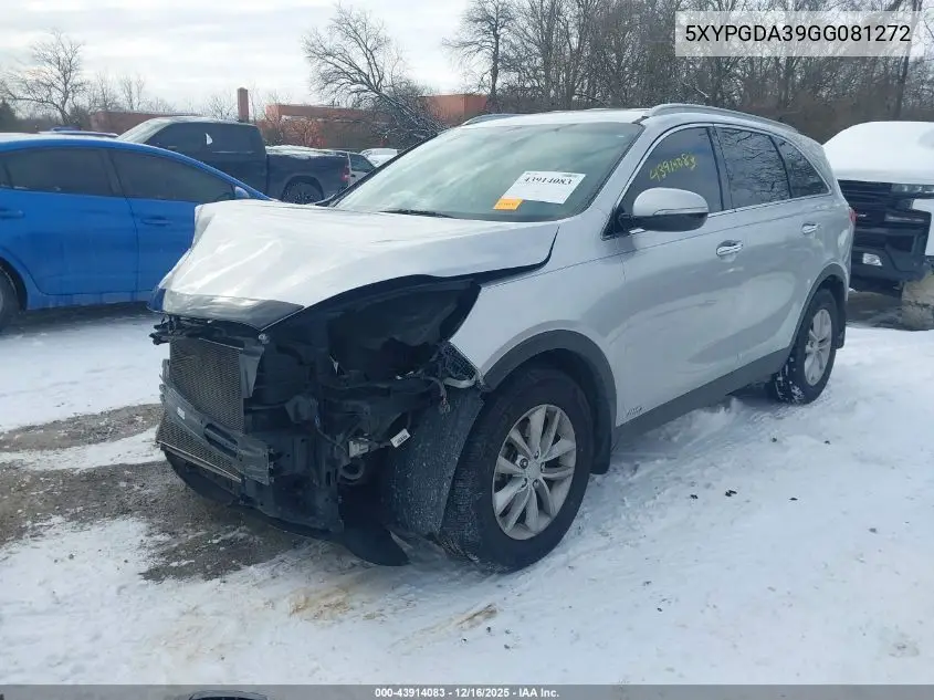 5XYPGDA39GG081272 2016 Kia Sorento 2.4L Lx