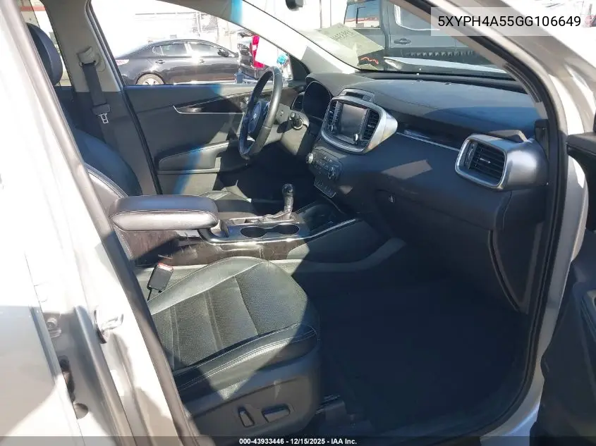 5XYPH4A55GG106649 2016 Kia Sorento 3.3L Ex