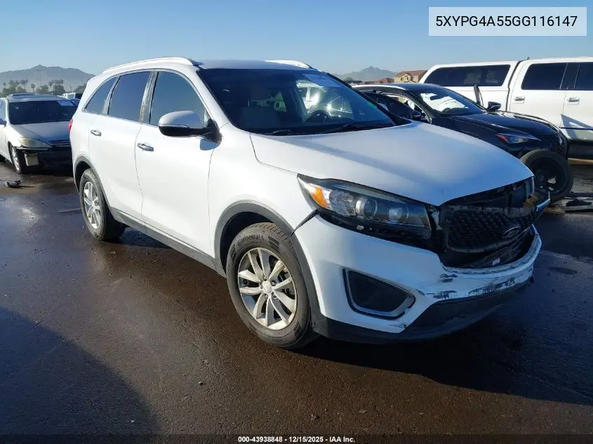 5XYPG4A55GG116147 2016 Kia Sorento 3.3L Lx
