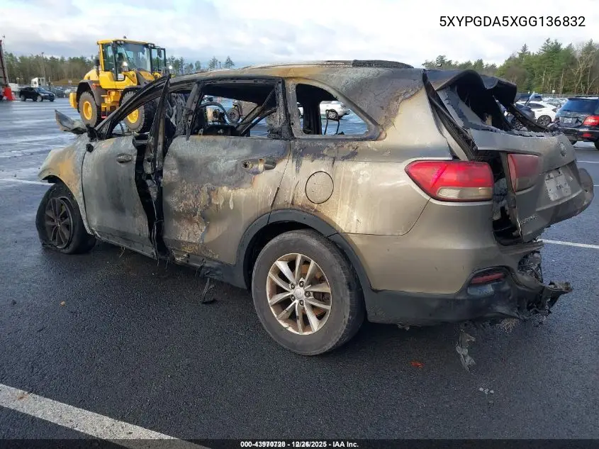 5XYPGDA5XGG136832 2016 Kia Sorento 3.3L Lx