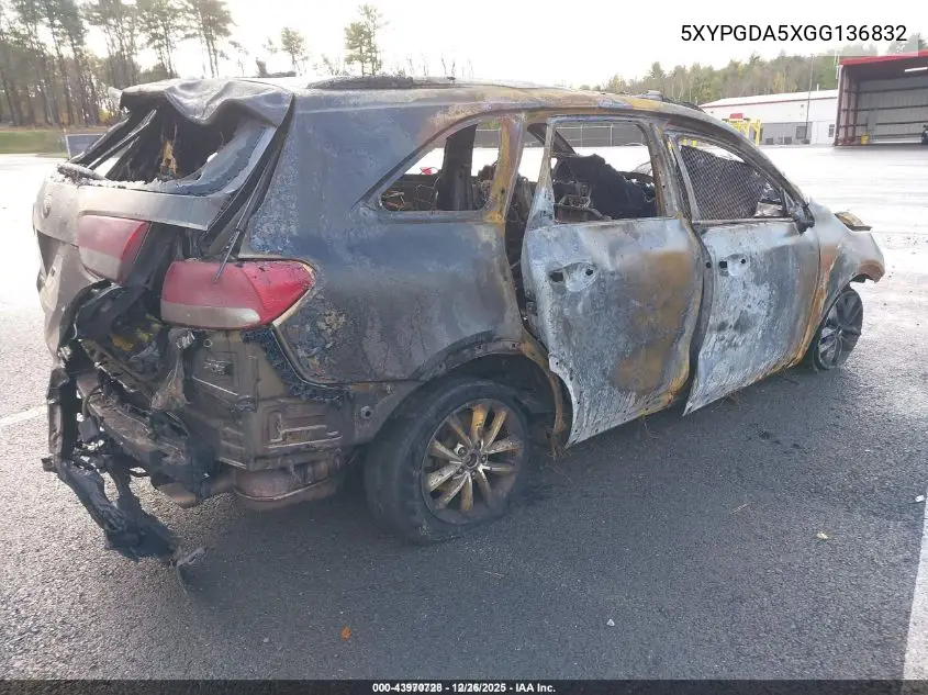 5XYPGDA5XGG136832 2016 Kia Sorento 3.3L Lx