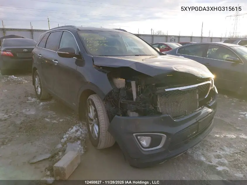 5XYPGDA3XHG315615 2017 Kia Sorento