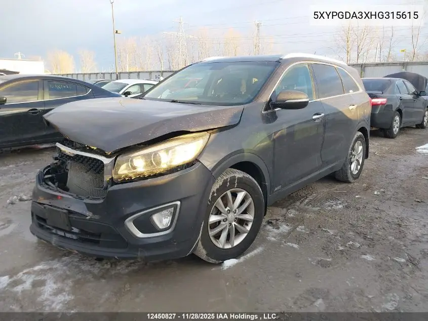 5XYPGDA3XHG315615 2017 Kia Sorento