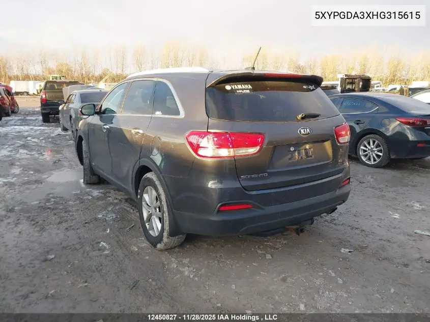 5XYPGDA3XHG315615 2017 Kia Sorento