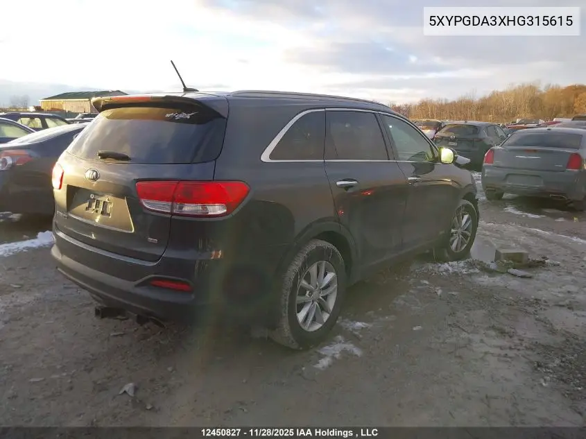 5XYPGDA3XHG315615 2017 Kia Sorento