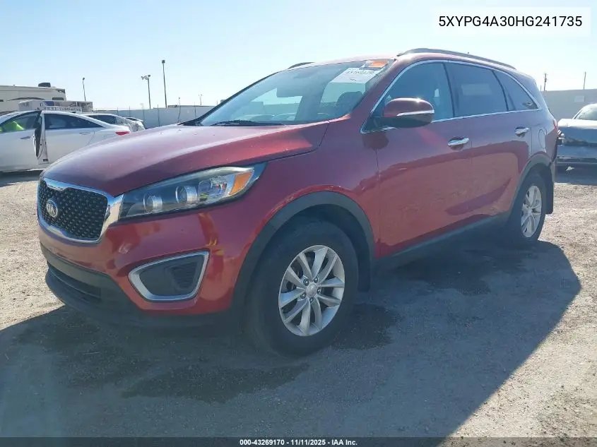 5XYPG4A30HG241735 2017 Kia Sorento 2.4L Lx