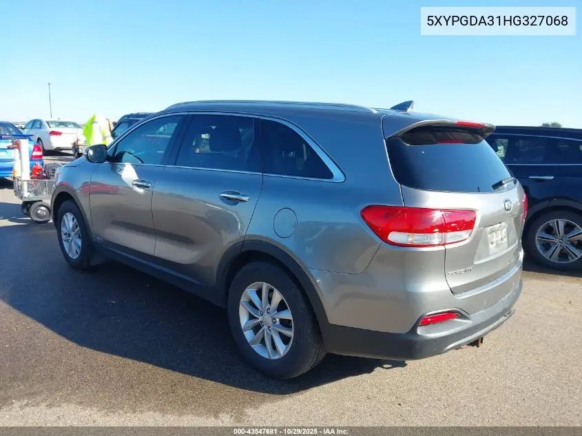 5XYPGDA31HG327068 2017 Kia Sorento 2.4L Lx