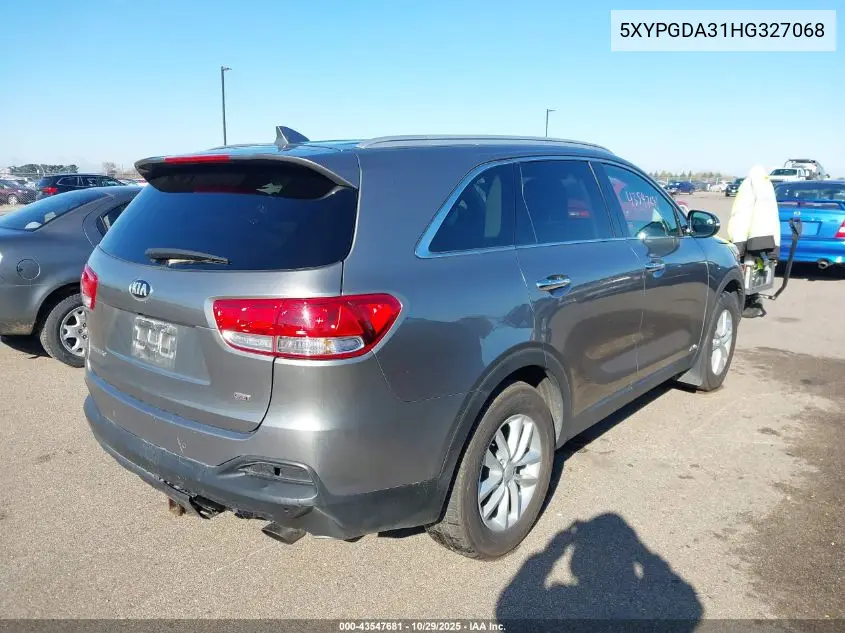 5XYPGDA31HG327068 2017 Kia Sorento 2.4L Lx