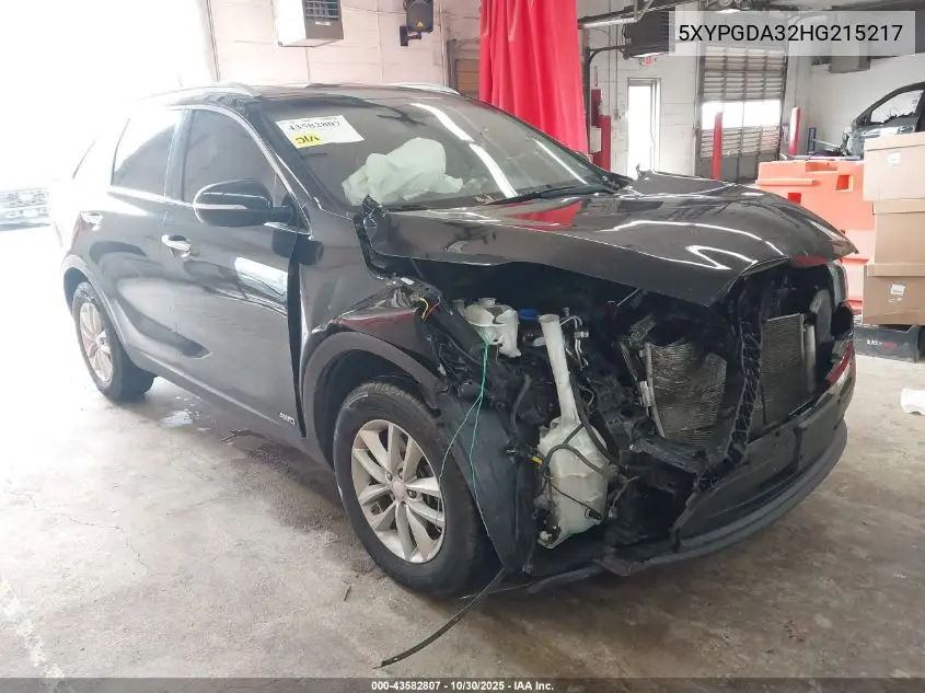 5XYPGDA32HG215217 2017 Kia Sorento 2.4L Lx