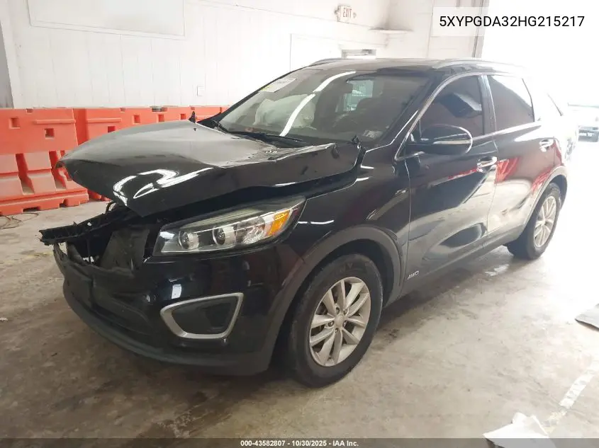 5XYPGDA32HG215217 2017 Kia Sorento 2.4L Lx