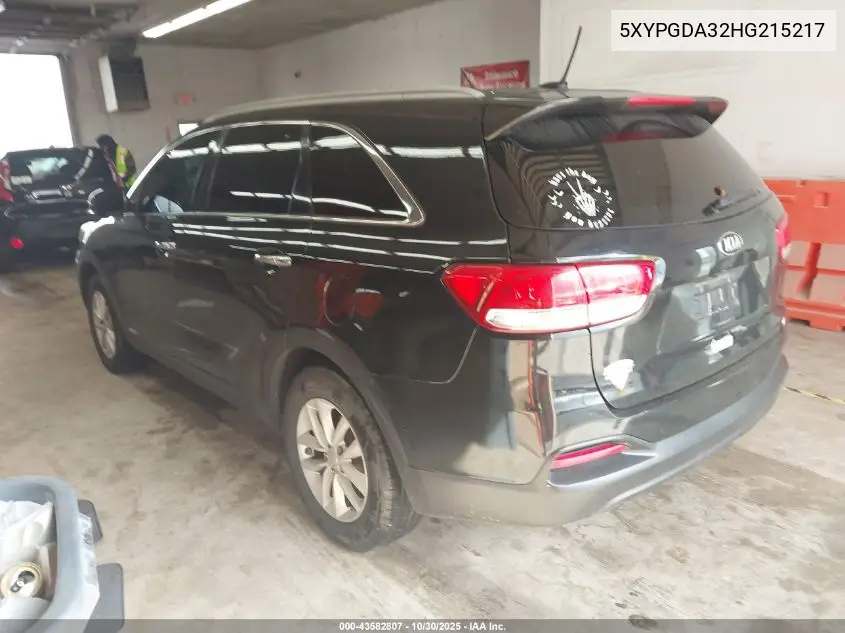 5XYPGDA32HG215217 2017 Kia Sorento 2.4L Lx