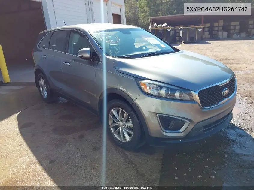 5XYPG4A32HG264742 2017 Kia Sorento 2.4L L
