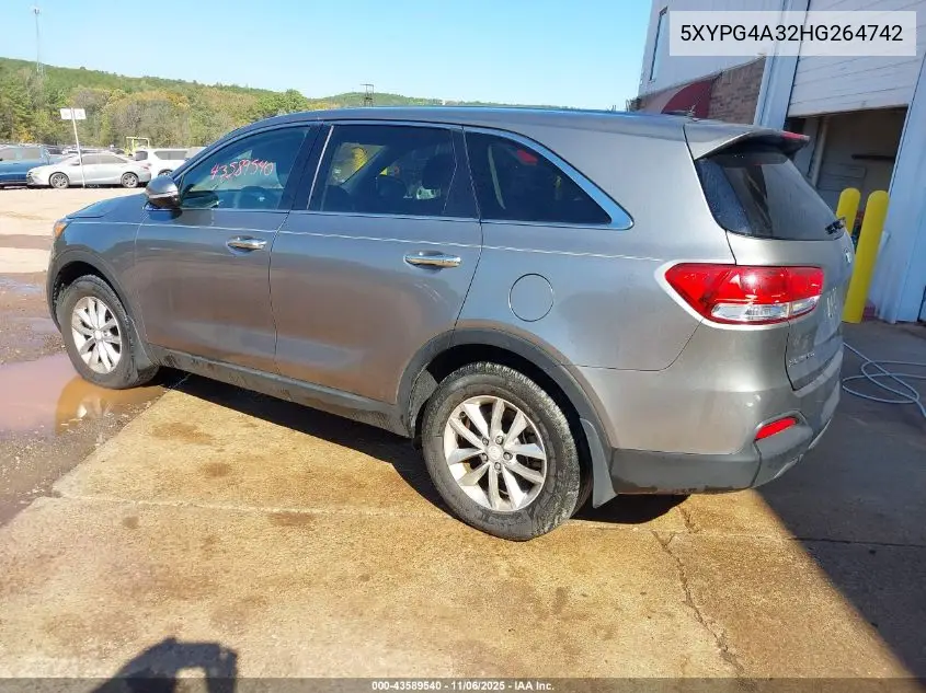 5XYPG4A32HG264742 2017 Kia Sorento 2.4L L