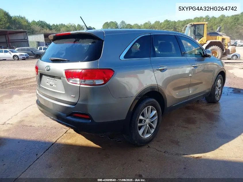 5XYPG4A32HG264742 2017 Kia Sorento 2.4L L