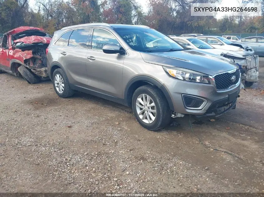 5XYPG4A33HG264698 2017 Kia Sorento 2.4L Lx