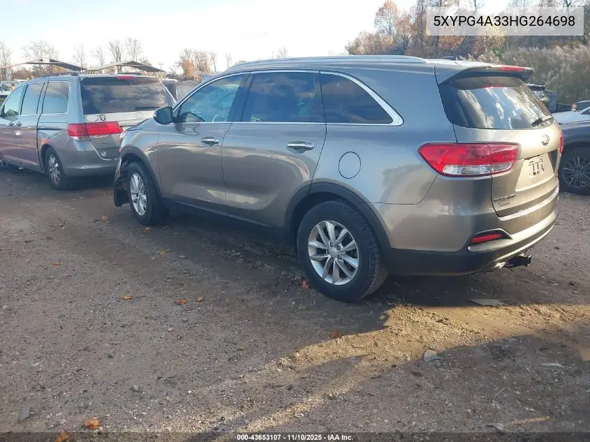 5XYPG4A33HG264698 2017 Kia Sorento 2.4L Lx