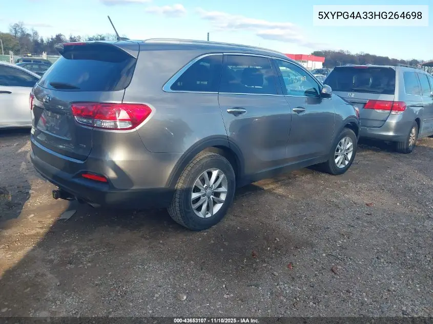 5XYPG4A33HG264698 2017 Kia Sorento 2.4L Lx