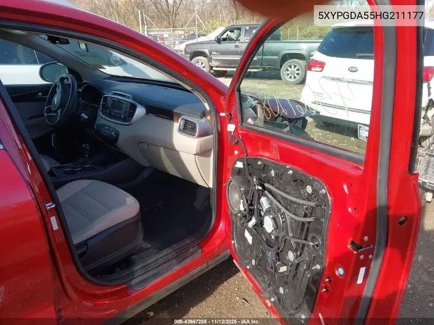 5XYPGDA55HG211177 2017 Kia Sorento 3.3L Lx
