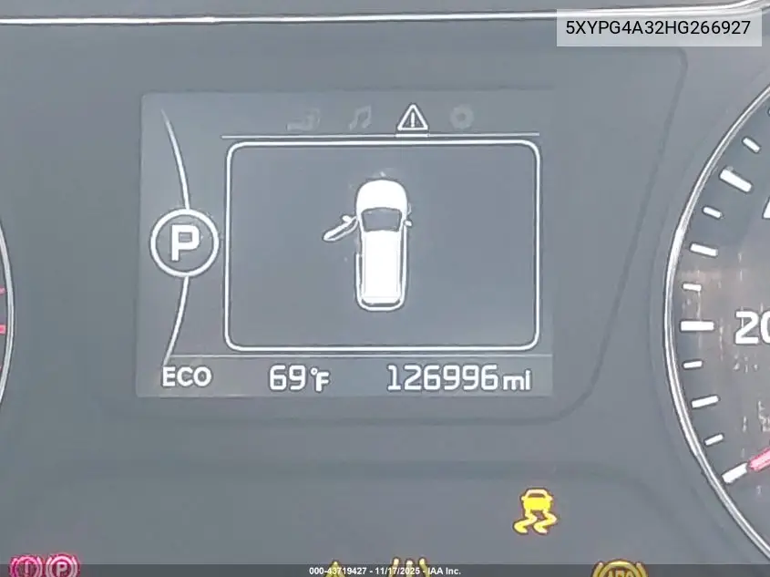 5XYPG4A32HG266927 2017 Kia Sorento 2.4L Lx