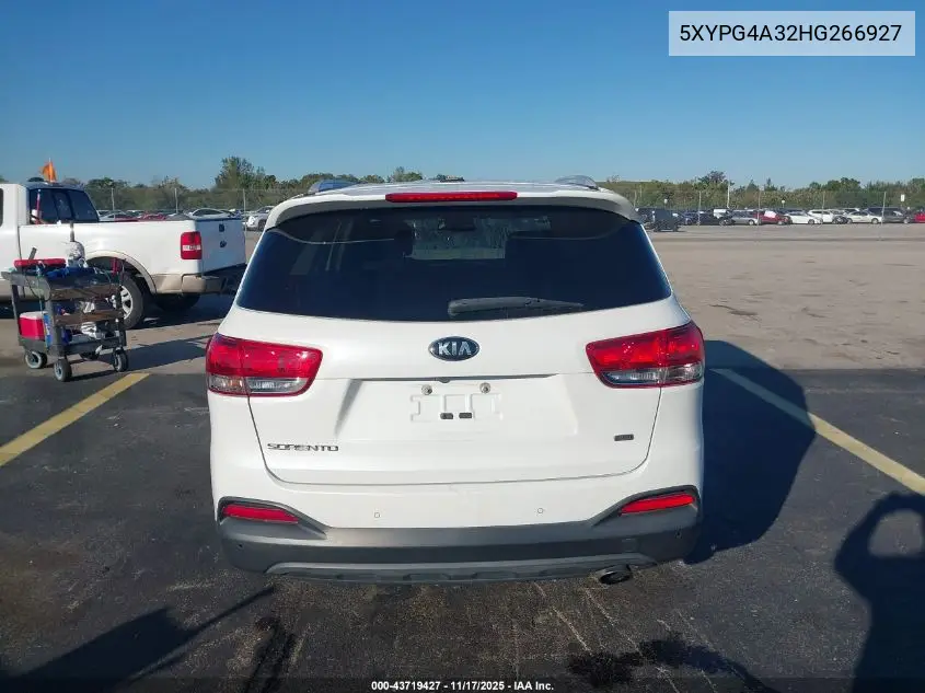 5XYPG4A32HG266927 2017 Kia Sorento 2.4L Lx