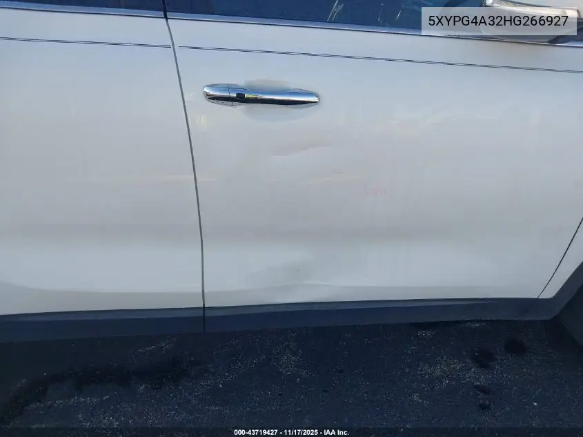 5XYPG4A32HG266927 2017 Kia Sorento 2.4L Lx