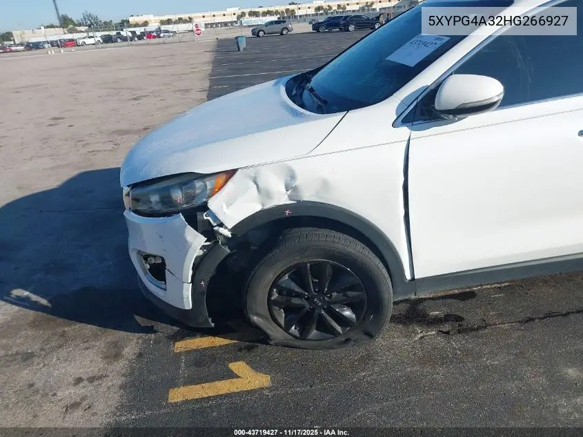 5XYPG4A32HG266927 2017 Kia Sorento 2.4L Lx